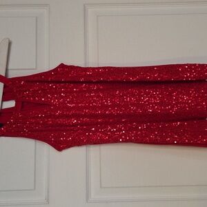 INC Red Sequin Top